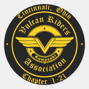 Logo - Cincinnati Vulcan Riders Classic Round Sticker