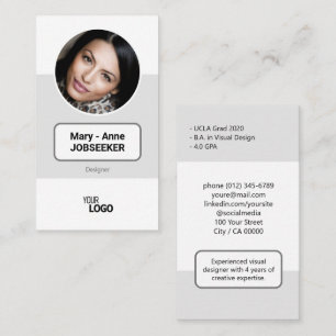 Logo Circle Frame Classic Job Seeker Classy Clean Business Card