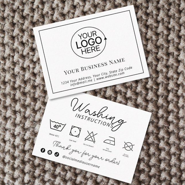 Logo Clothing Washing Instructions Product Inserts (Logo Clothing Washing Instructions Product Inserts)