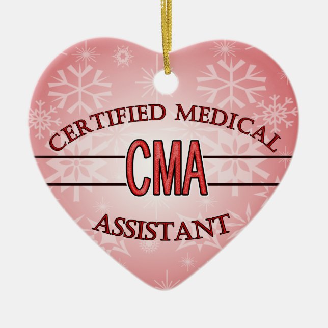 LOGO CMA CERTIFIED MEDICAL ASSISTANT CERAMIC TREE DECORATION (Front)