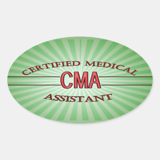 LOGO CMA CERTIFIED MEDICAL ASSISTANT OVAL STICKER