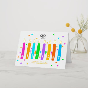 Logo Colourful Candles Business Birthday Gold Card