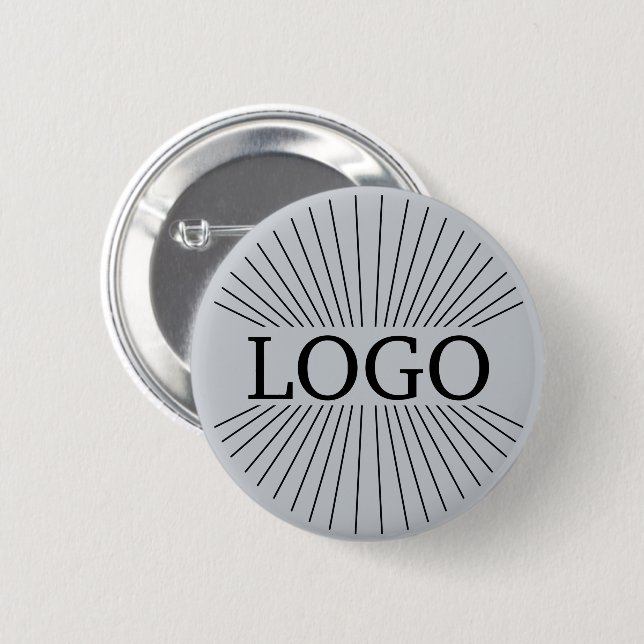LOGO company branding Grey blue 6 Cm Round Badge (Front & Back)