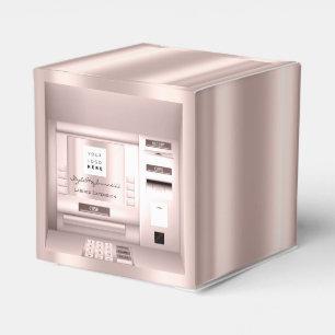 Logo Company Name ATM Bank Rose Pink Packaging Favour Box