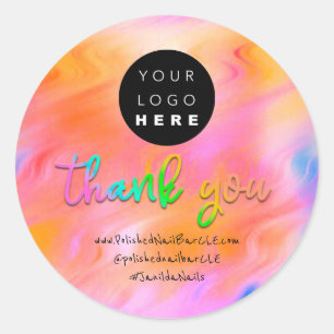 Logo Company Name Thank You Shopping Online Shop Classic Round Sticker