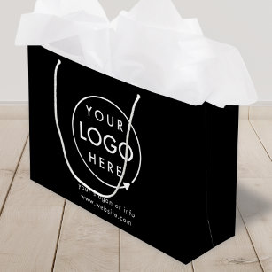Logo Corporate   Black Company Minimalist Large Gift Bag
