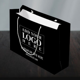 Logo Corporate   Black Company Minimalist Modern Large Gift Bag