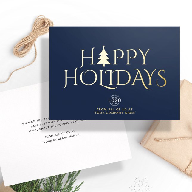 Logo Corporate Elegant Navy Blue Christmas Happy (Creator Uploaded)