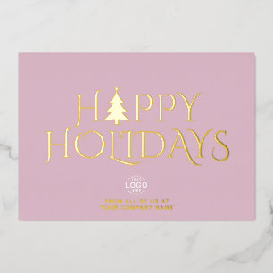 Logo Corporate Elegant Pink Christmas Happy