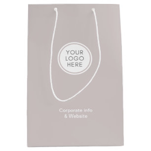 Logo Corporate Grey Company Minimalist Medium Gift Bag