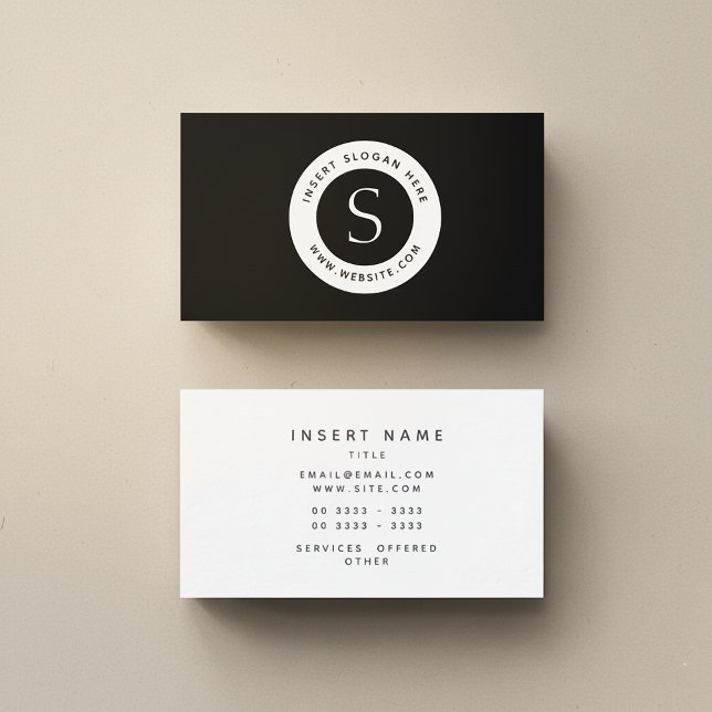 Logo Corporate Modern Black and White Business Card (Creator Uploaded)