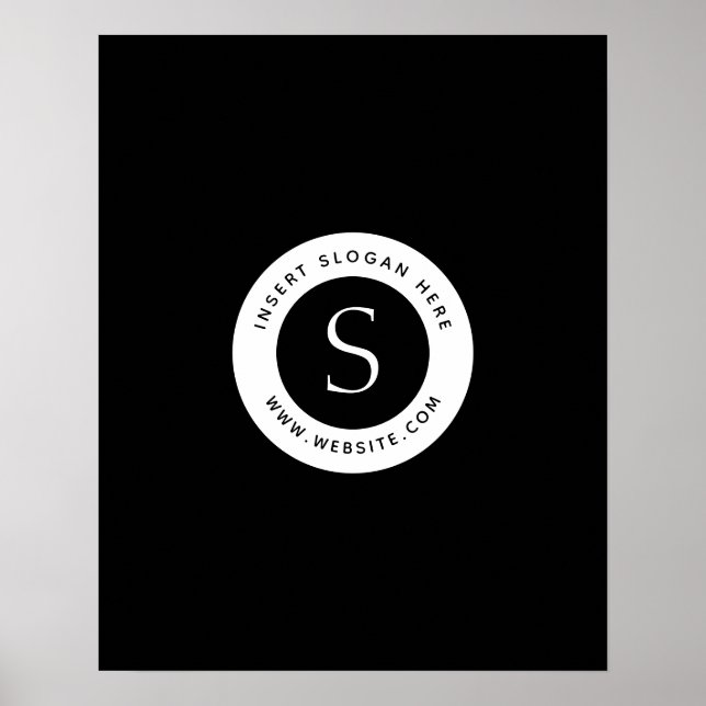 Logo Corporate Modern Black and White Poster (Front)