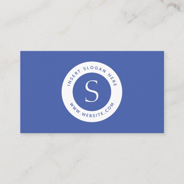 Logo Corporate Modern Medium Blue Business Card (Front)