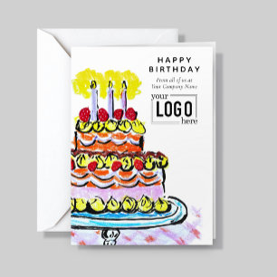 Logo Corporate Rich Artistic Cake Birthday Card