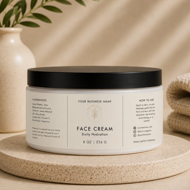 Logo Cosmetic Face Cream Jar Wrapper Label (Creator Uploaded)