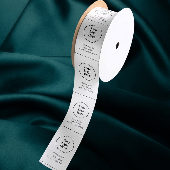 Logo Custom Business Garment Care Clothing Labels Satin Ribbon (Creator Uploaded)