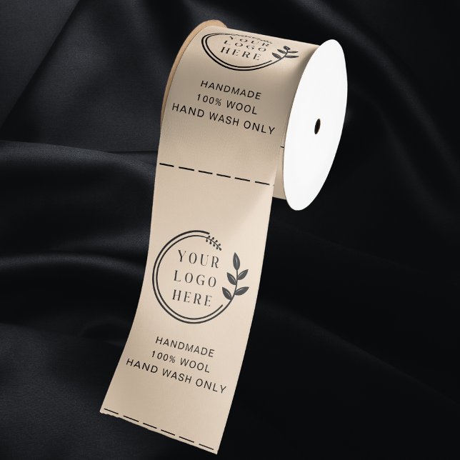 Logo Custom Business Garment Care Clothing Labels Satin Ribbon (Creator Uploaded)