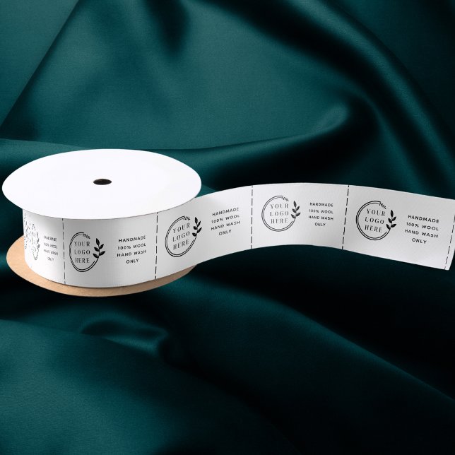 Logo Custom Business Garment Care Clothing Labels Satin Ribbon (Creator Uploaded)