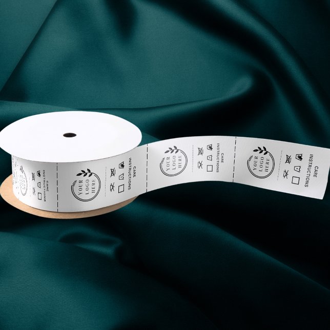 Logo Custom Business Garment Care Clothing Labels Satin Ribbon (Creator Uploaded)