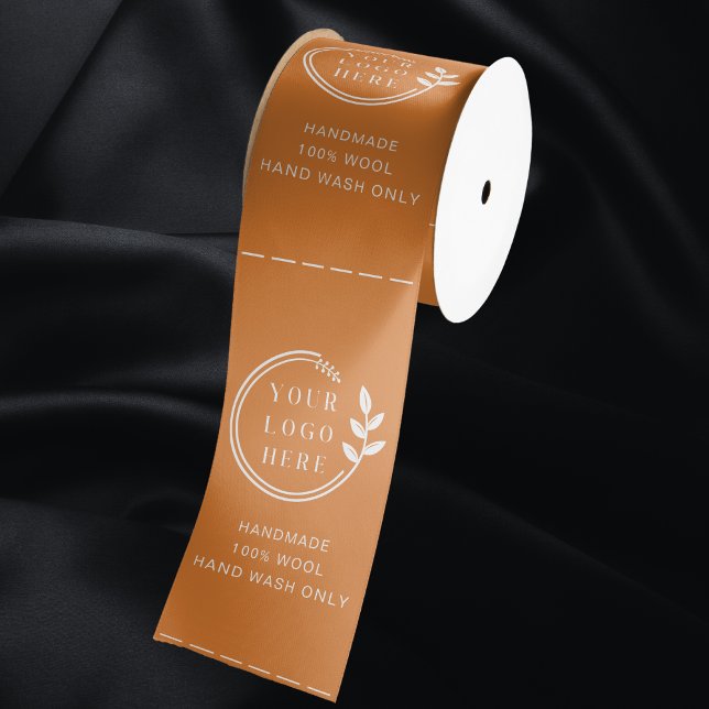 Logo Custom Business Garment Care Clothing Labels Satin Ribbon (Creator Uploaded)