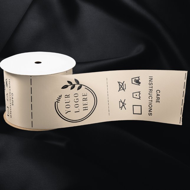 Logo Custom Business Garment Care Clothing Labels Satin Ribbon (Creator Uploaded)