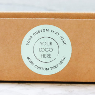 Logo Custom Business Marketing Branded Seafoam Classic Round Sticker