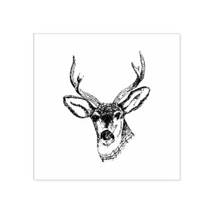 Logo Custom Design Your Deer Head Wood Art Stamp