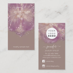 Logo Custom Jewellery Card Social Crystals Floral