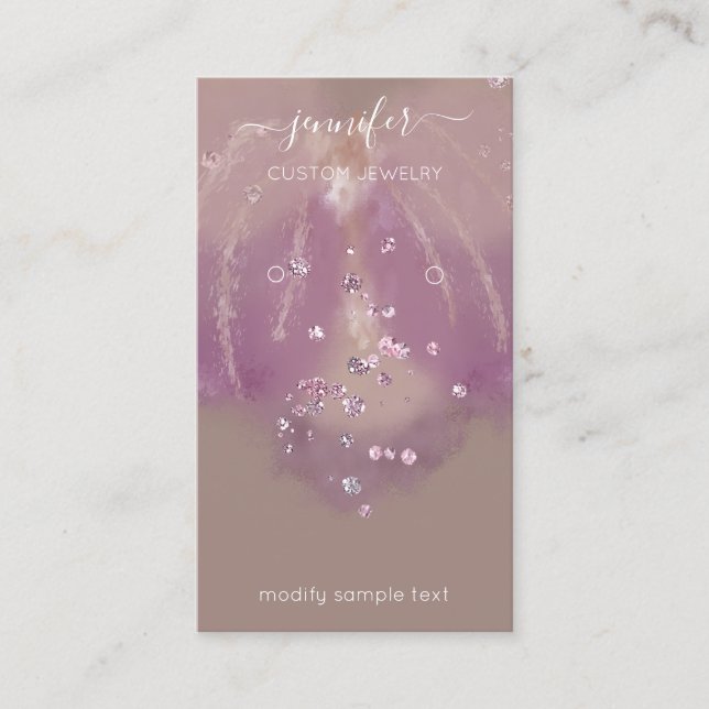 Logo Custom Jewellery Card Social Crystals Florals (Front)