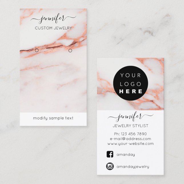 Logo Custom Jewellery Card Social Media Abstract (Front/Back)