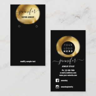 Logo Custom Jewellery Card Social Media Black Gold