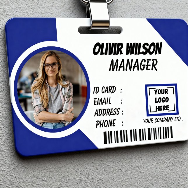 Logo Custom Photo ID Card Badge Holder (Creator Uploaded)