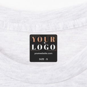 Logo Custom Text Website Garment Size Square Black