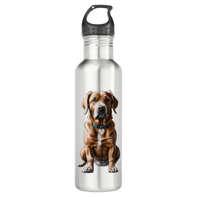 logo design t-shirt dog 710 ml water bottle (Front)
