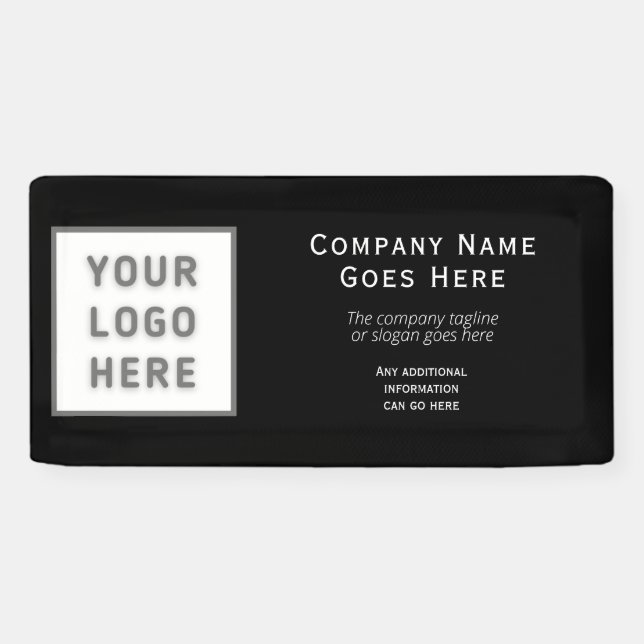Logo DIY Horizontal Black Template Business Small Banner (Horizontal)