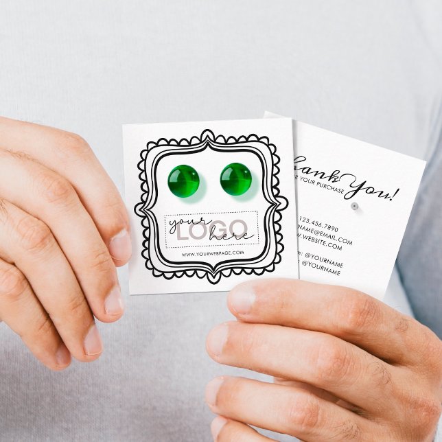 Logo Doodle Stud Earrings Square Card 07 Pack 25 (Creator Uploaded)