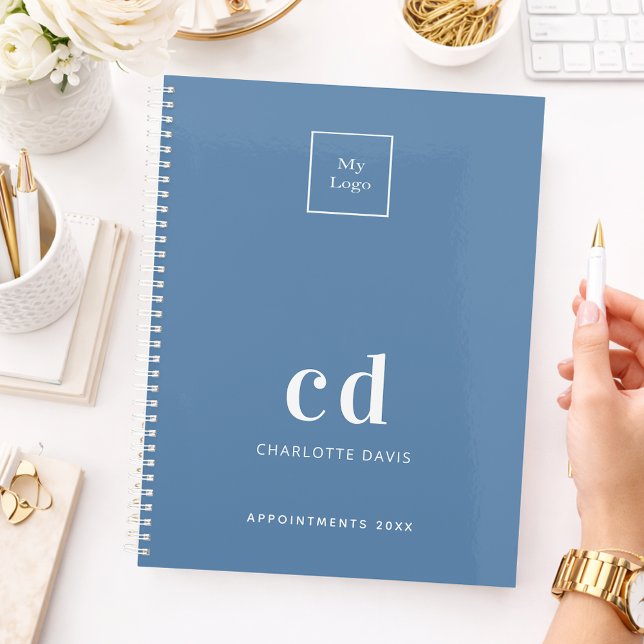 Logo dusty blue monogram initials business 2027 planner (Creator Uploaded)