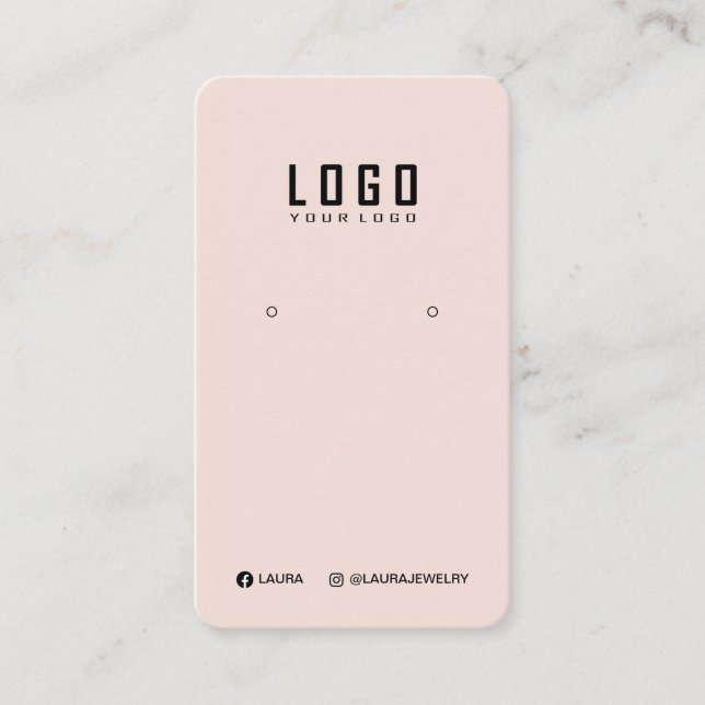 Logo Earring Display Card Social Media Pastel Pink (Front)