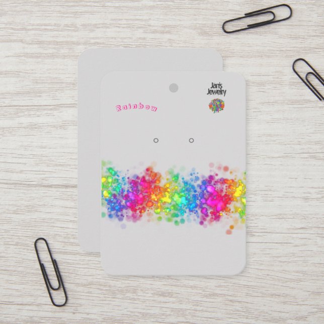 Logo Earring Display Rainbow  Business Card (Front/Back In Situ)