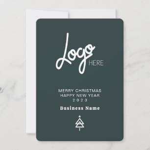 Logo Elegant Modern Christmas Holiday Card