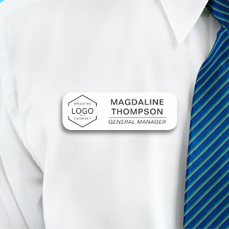  Logo Employee Job Title Black White  Name Tag