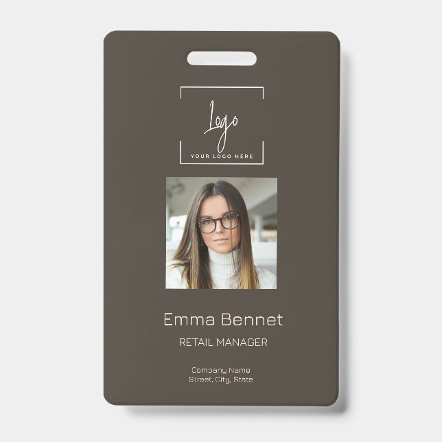 Logo Employee Photo ID Company  Badge (Front)