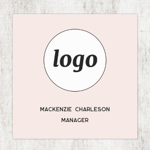 Logo Employee Staff Blush Pink Magnetic or Pin Name Tag