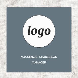 Logo Employee Staff Charcoal Gray Magnetic or Pin Name Tag