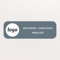 Logo Employee Staff Charcoal Gray Magnetic or Pin