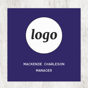 Logo Employee Staff Navy Blue Magnetic or Pin Name Tag