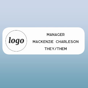 Logo Employee Staff Pronouns Name Tag
