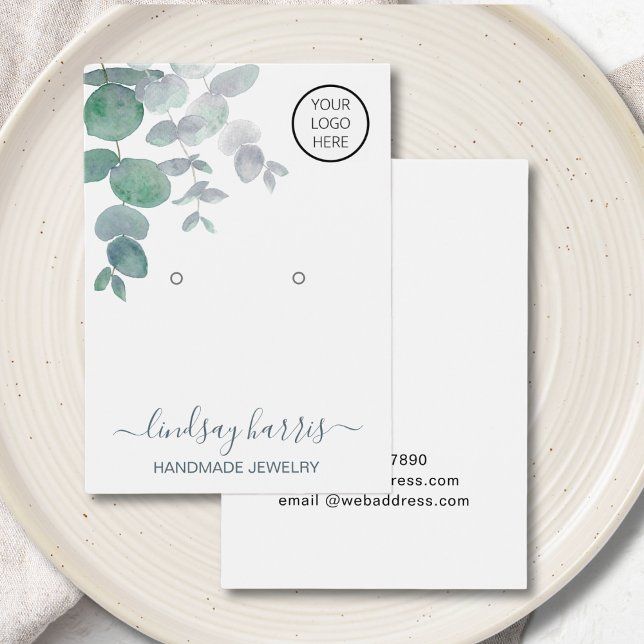 Logo Eucalyptus Watercolor Earrings Display Card (Creator Uploaded)