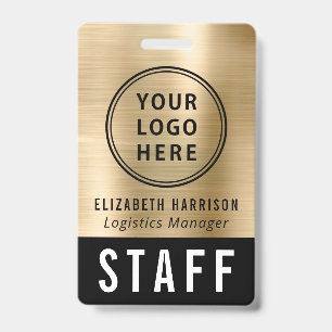 Logo Event Staff Employee Gold Identification ID Badge