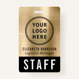 Logo Event Staff Employee Gold Identification ID Badge